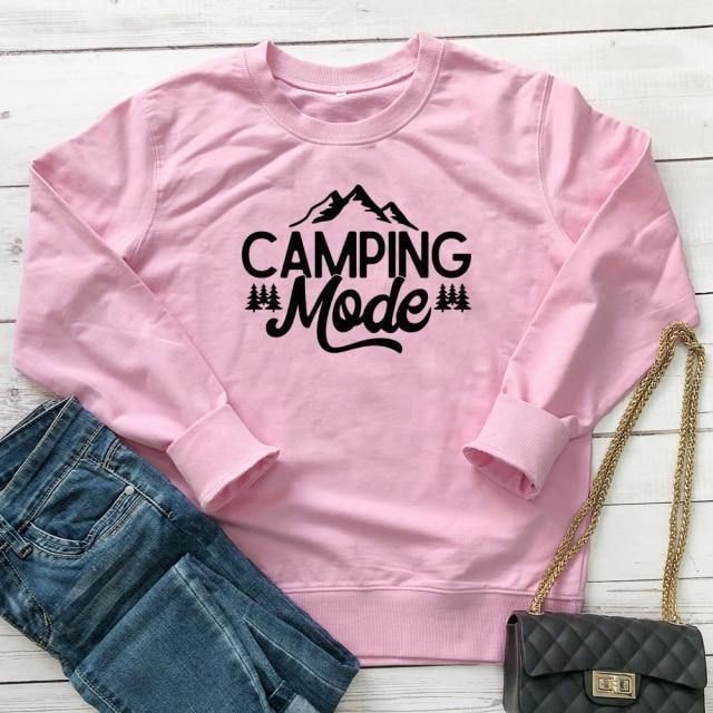 SWEATER CREWNECK CASUAL UNISEX CAMPING MODE FLEECE TEBAL MURAH HALUS TERBARU'