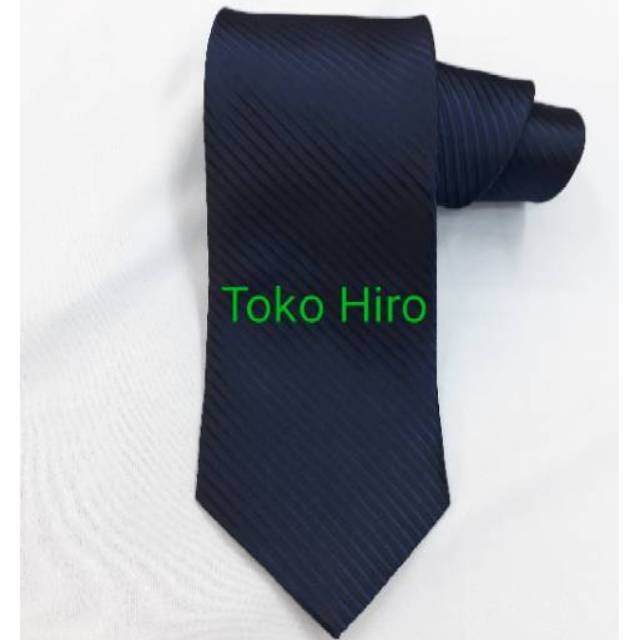 Dasi biru navy dongker salur bahan premium acara wedding wisuda kuliah ospek seragam kerja kantor