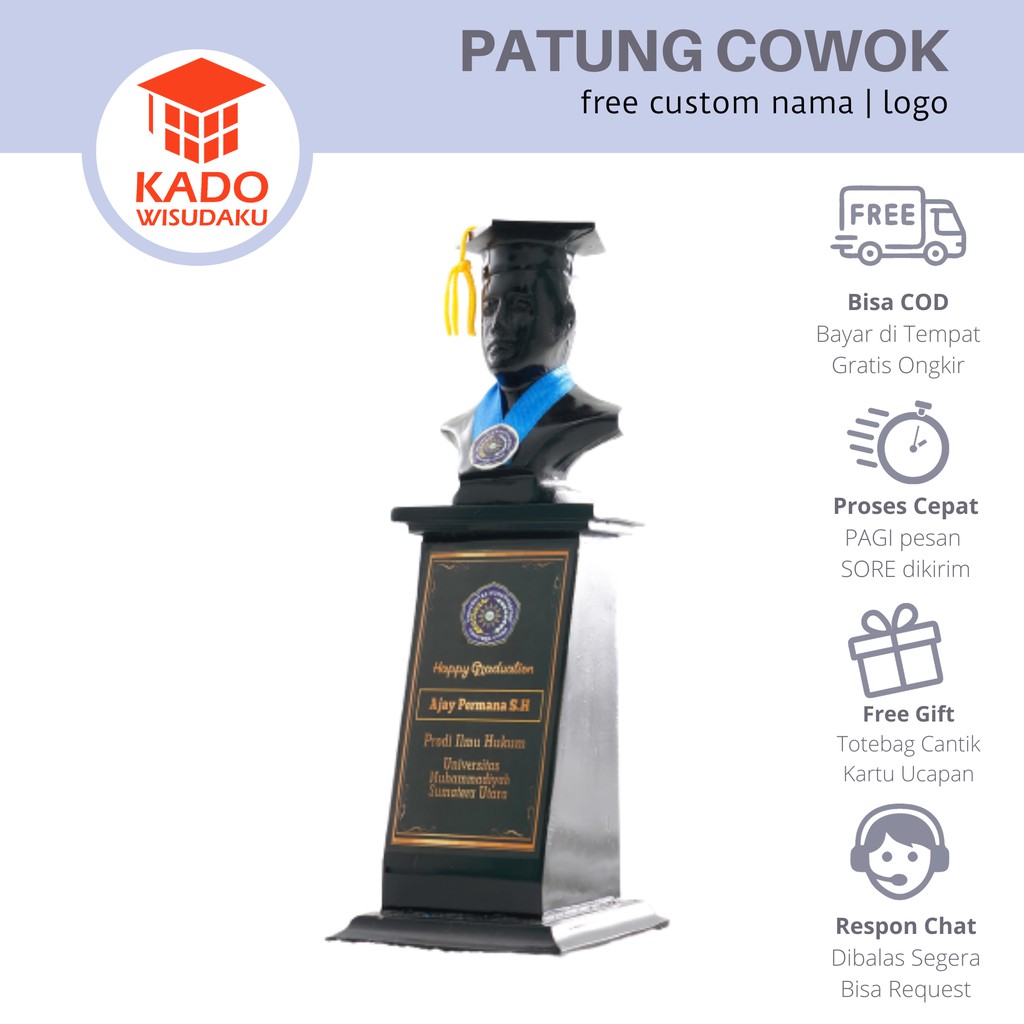 Patung Plakat Black Kado Wisuda Cowok