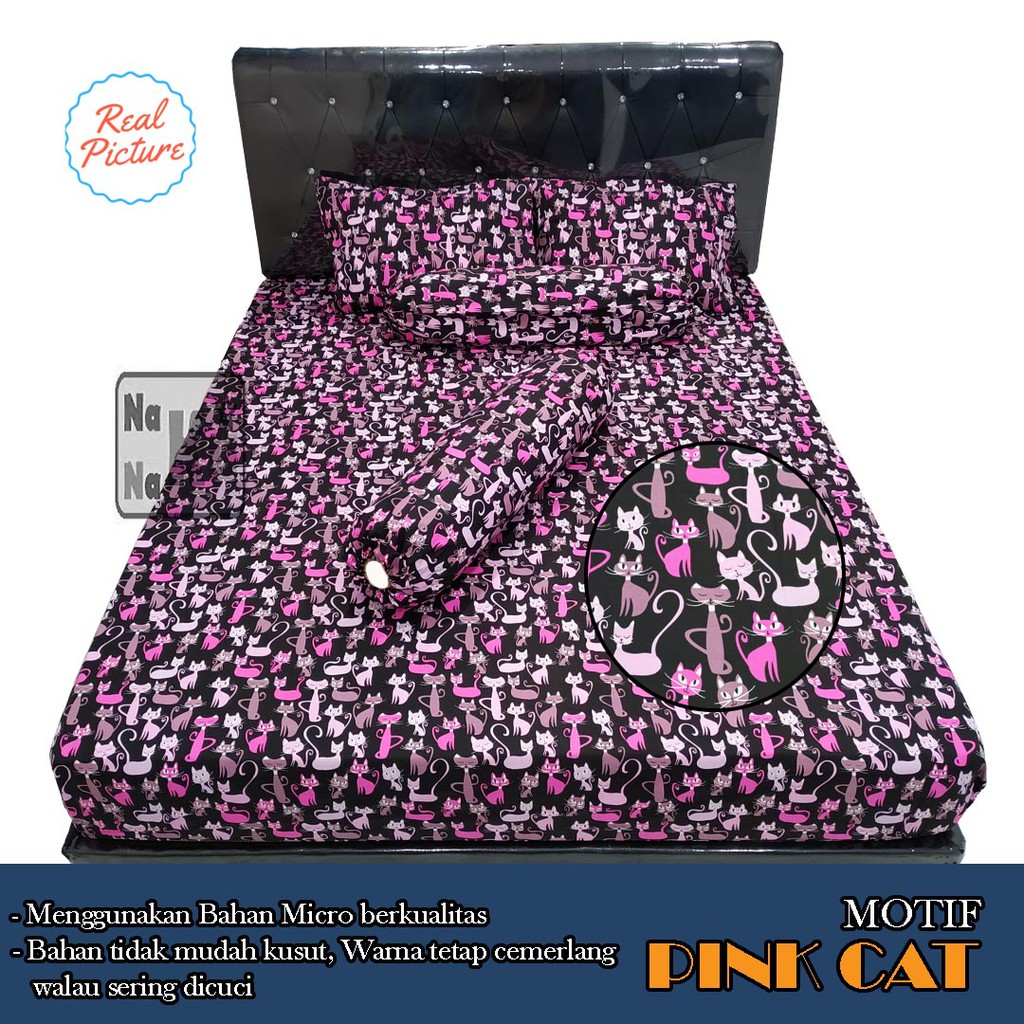 Sprei Set Microtex dgn Sarung Bantal dan Guling - Collection B