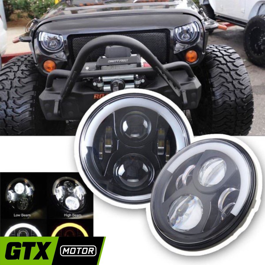 Headlamp / Lampu Utama LED Model JW Speaker 7Inch Jeep Wrangler Jk Jimny Hartop