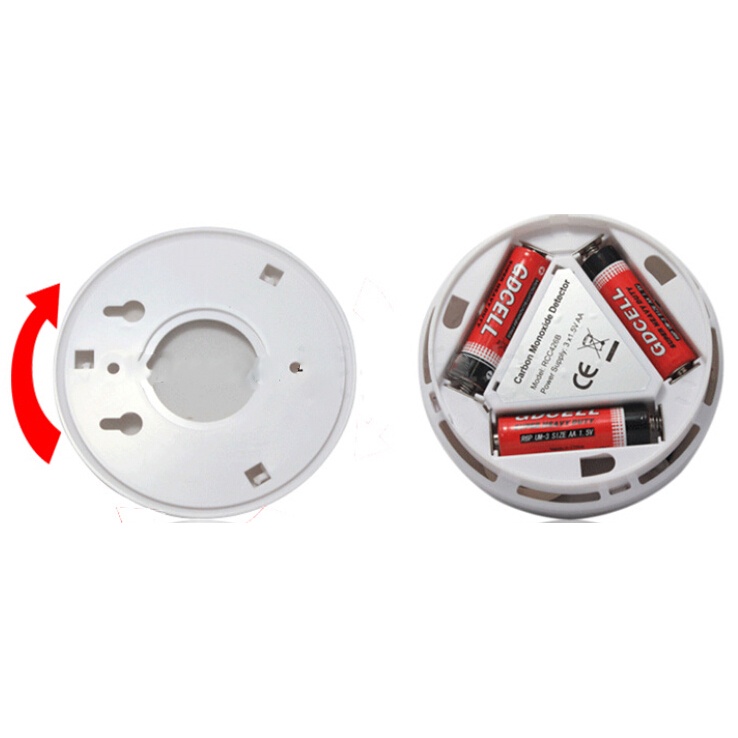 LESHP Carbon Monoxide Smoke Alarm Detector / Detektor CO2 - EN50291 - White