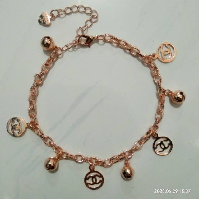 Termurah gelang kaki dewasa cenel rante nori rose gold