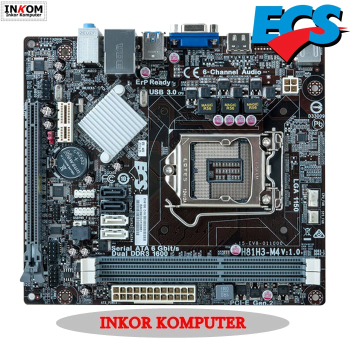 Mobo Mainboard Motherboard Intel LGA 1150 H81 Onboard ECS