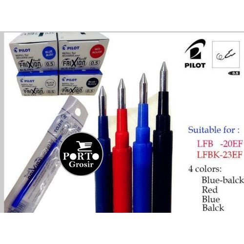 

Pilot Refill for Frixion Pen 0.5 Isi Ulang Pulpen Ballpoint Bisa Dihapus 0,5 Pulpen Hitam Pena Biru