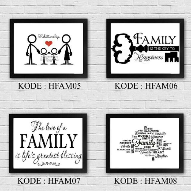 Hiasan dinding dekorasi rumah Keluarga QUOTES Family 1 pajangan poster wallpaper ukuran A4 ...