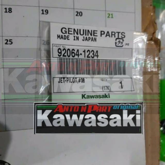Pilot jet ukuran 38 ninja 250 original kawasaki
