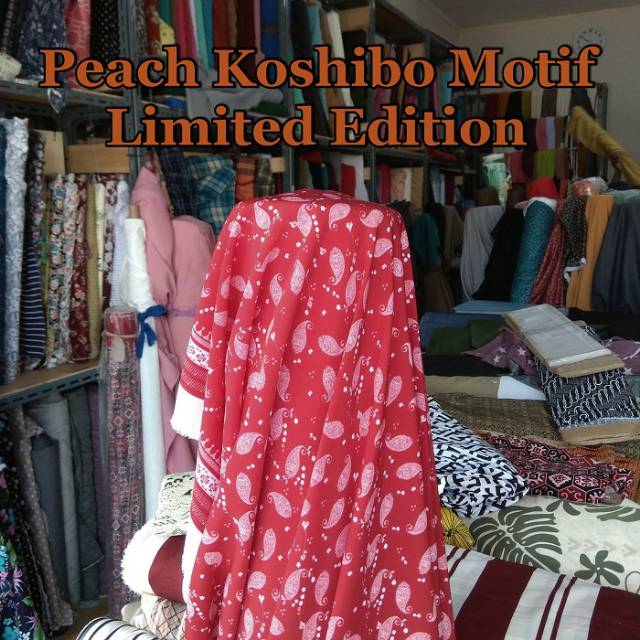 Kain peach koshibo motif