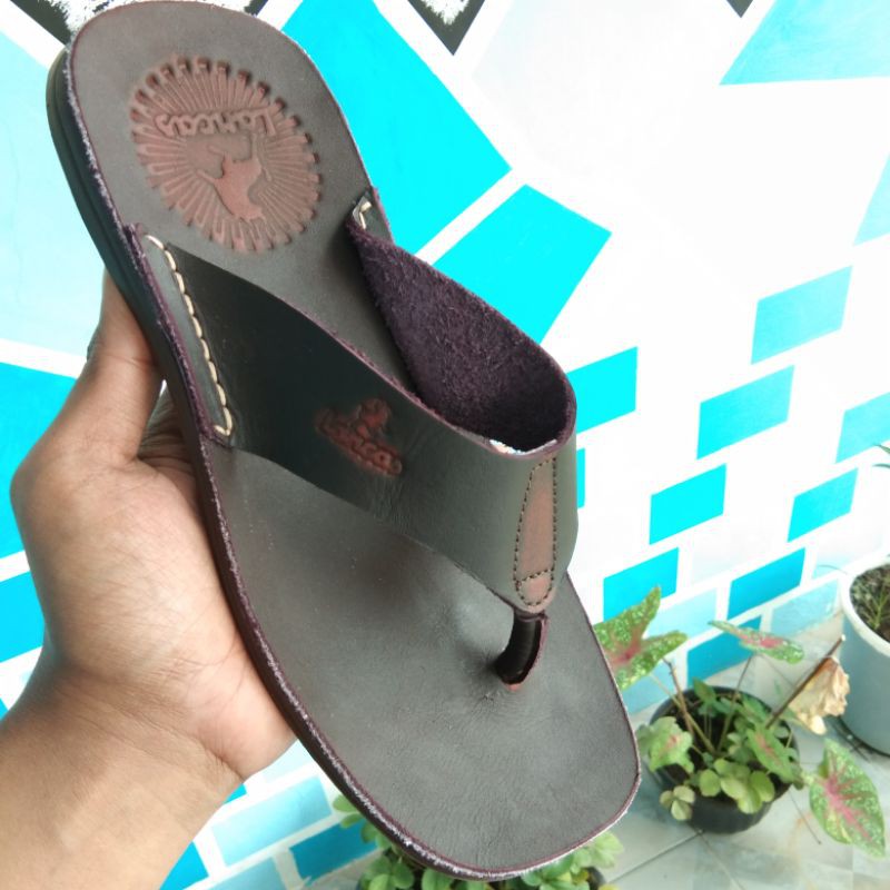 sendal kulit pria casual terbaru sandal cowok full kulit