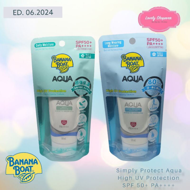 Banana Boat Simply Protect Aqua Daily Long Wearing Moisture Sunscreen Lotion SPF50+ 50 mL 50ml