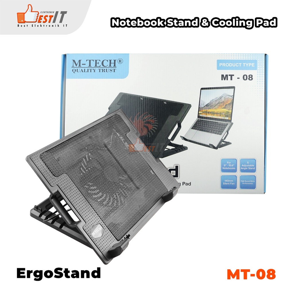 Cooling Pad MT-08 Ergostand Kipas Pendingin Laptop