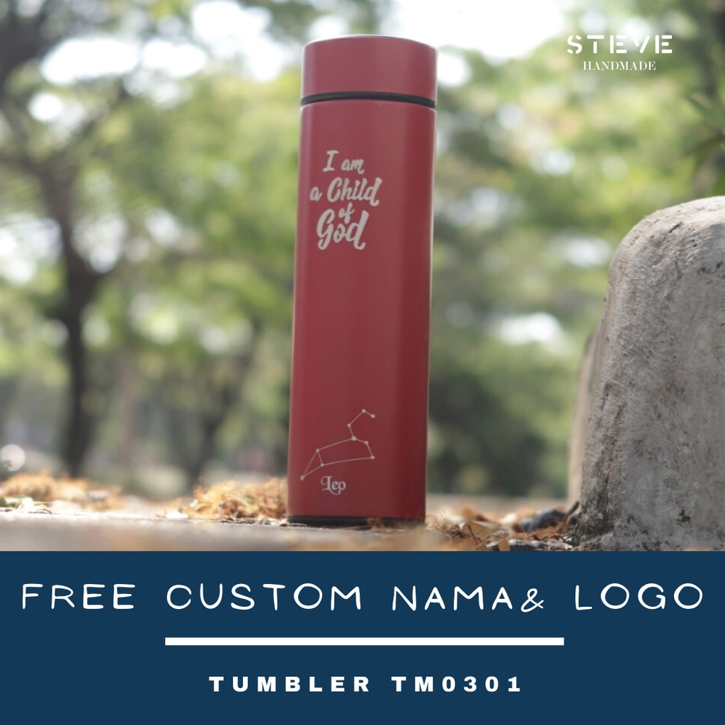 Botol minum stainless termos vacuum tumbler travel mug TM0301 Red Custom Tahan Air Panas dan Dingin