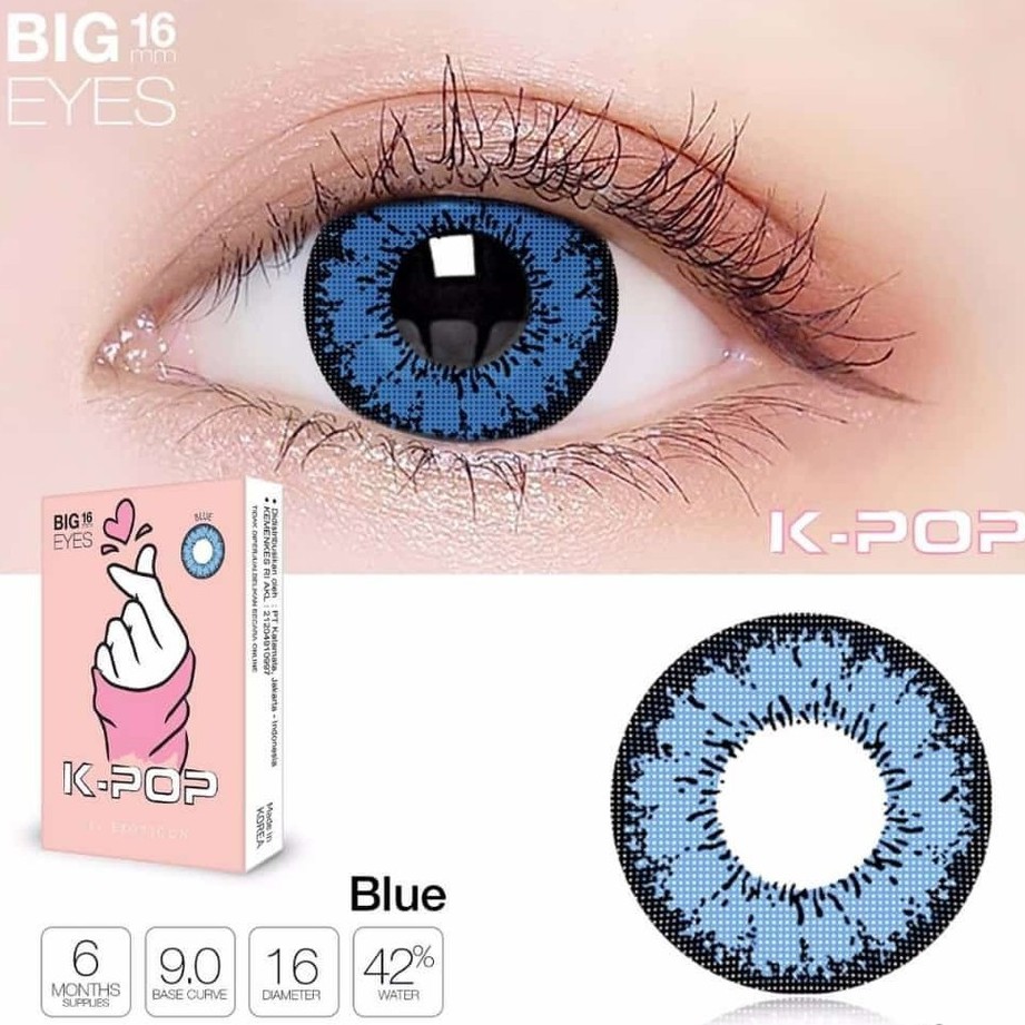 Softlens X2 K-POP DIA 16.00mm NORMAL MINUS Black Grey Brown Blue (-0.50 s/d -3.00) / Soflens Kpop/Lensa  Kontak/BS