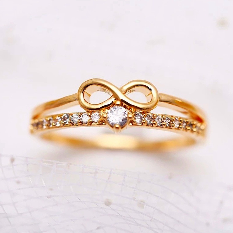 Fancyqube Cincin Sterling Silver 925 Desain Infinity Love Hias Berlian Untuk Wanita