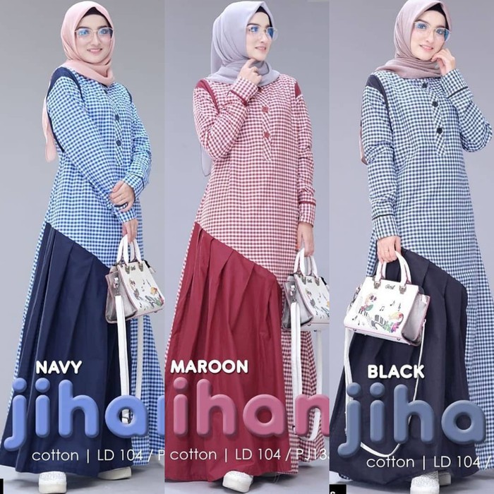 Gamis kancing depan / Gamis busui / Dress Muslimah murah : Jihan maxi