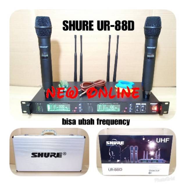 Mic wireless SHURE UR 88D UHF bisa di ubah frekuensi