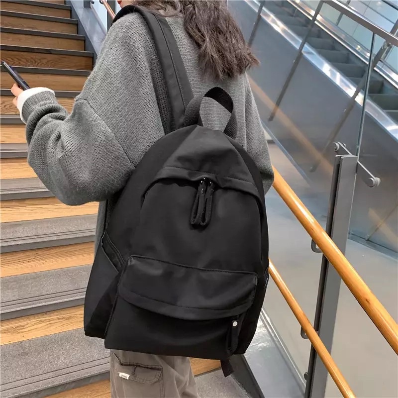 Tas Ransel Pria Wanita Backpack Tas Punggung Tas Laptop Fashion Sekolah Kampus Kuliah Wanita Cewek MURAH Warna Soft Korea Kpop Punggung Trend Simple Polos Lucu Casual Kuliah Macaron - LangFord