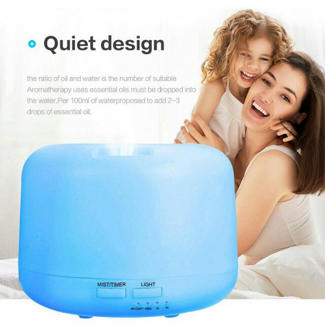 HUMIDIFIER ULTRASONIC AIR DIFFUSER ELEKTRIK DENGAN 7 LED DAN REMOTE CONTROL PENGHARUM RUANGAN 300ML