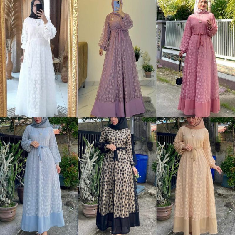 Gamis Moana by ozias busui / Gamis pesta brukat / Gamis pesta panjang / Gamis kondangan / Gamis Tutu