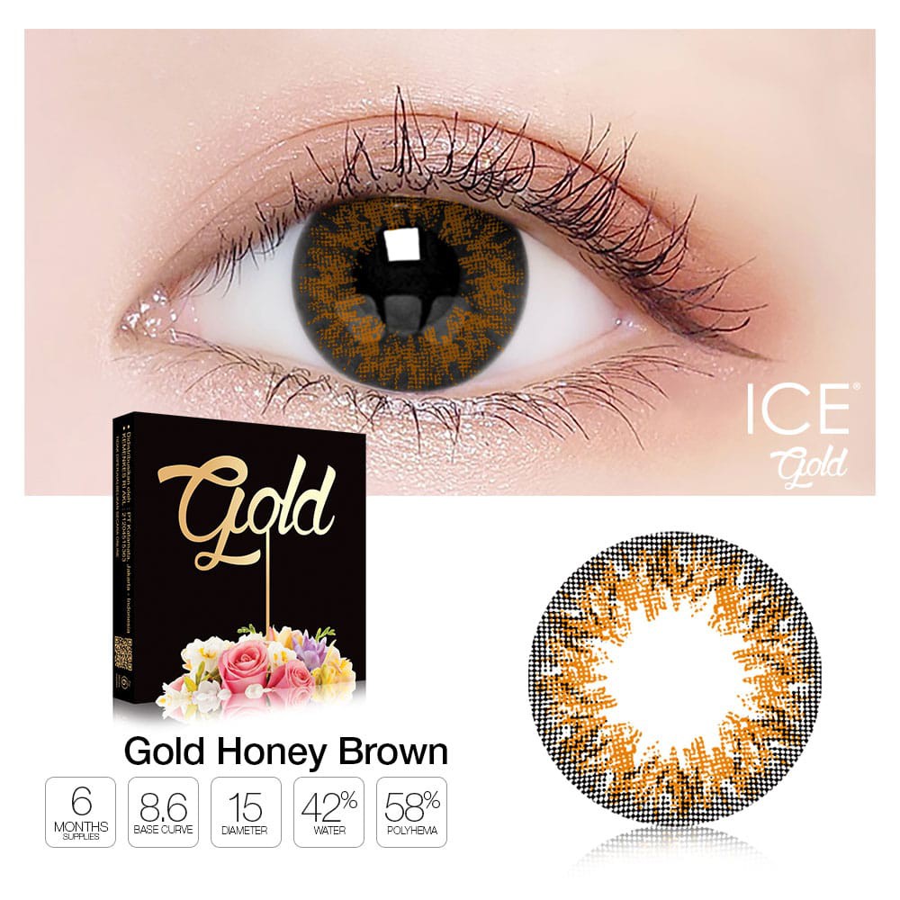 Softlens Ice Silver Gold DIA 15.00mm NORMAL &amp; MINUS GREY ICY GREY ASH GREY (-0.25 s/d -3.00)/Lensa  Kontak/BS