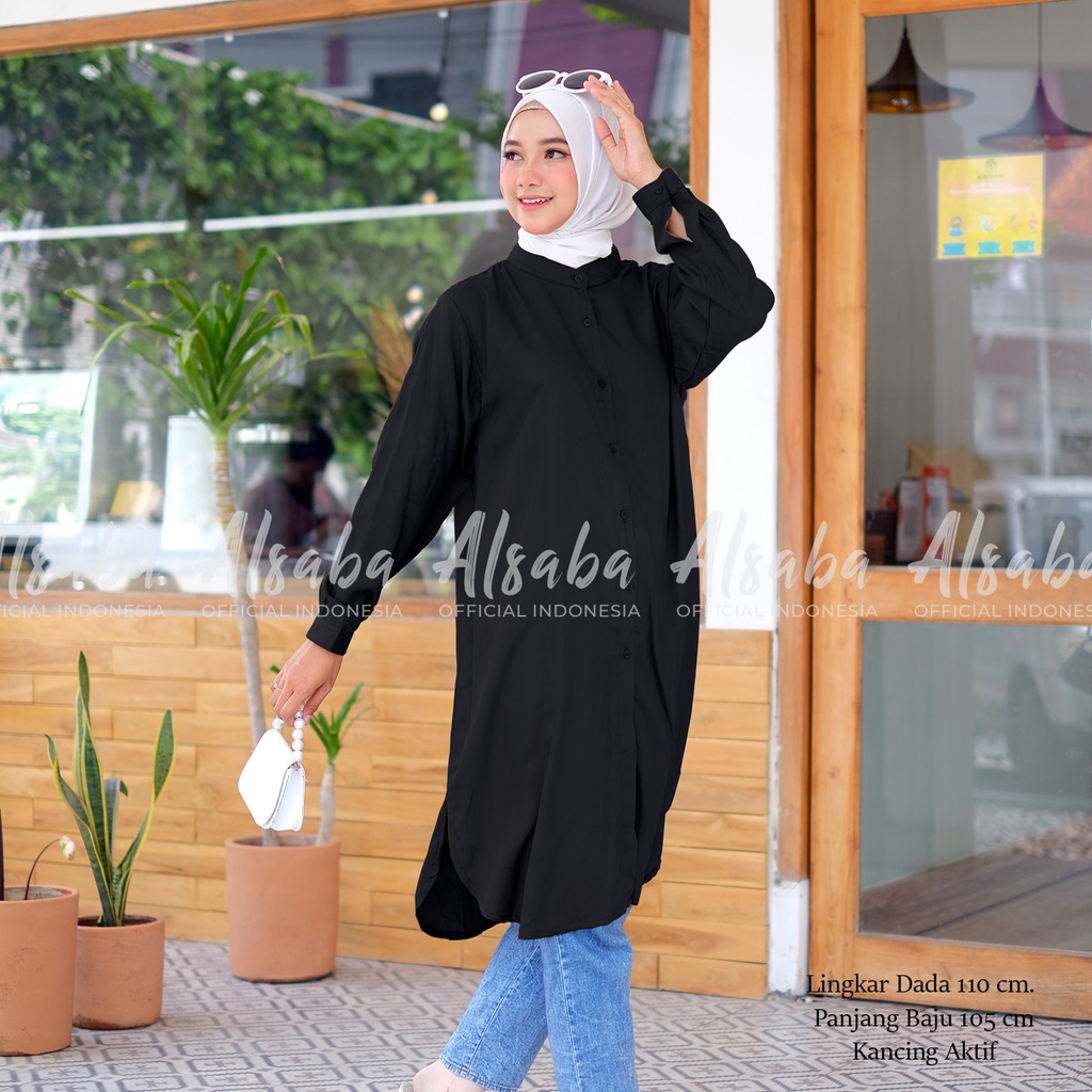 Tunik Wanita Dorpi All Size LD 110 Rayon Premium Polos Alsaba