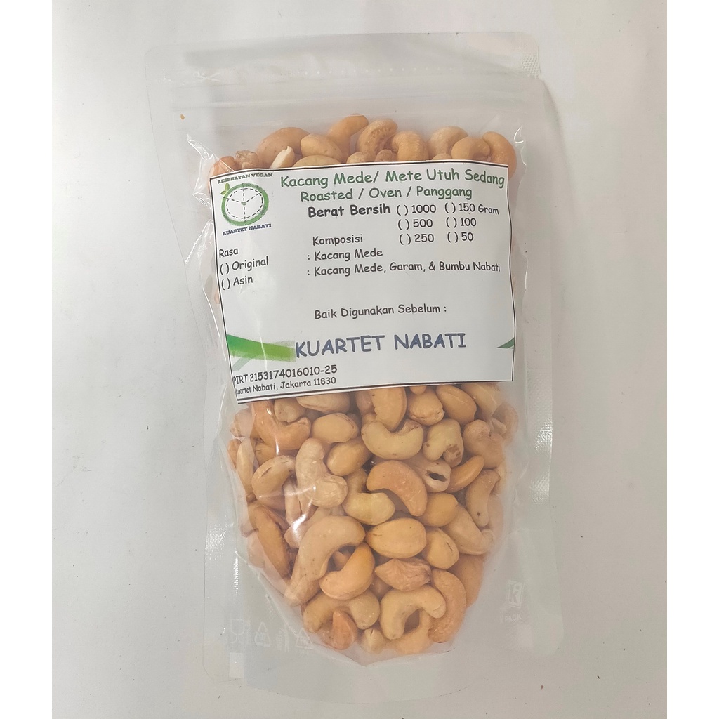 

250gr Roasted Kacang Mede Utuh Size Sedang / Super - Mete Sulawesi Varian Rasa Original / Asin / Aktivasi