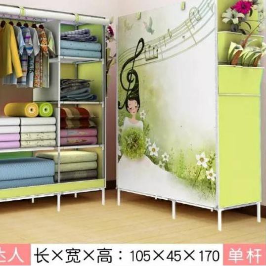 LEMARI PAKAIAN  / RAK BAJU PORTABLE /LEMARI PORTABLE SERBAGUNA / LEMARI 2 PINTU RAK GANTUNG: