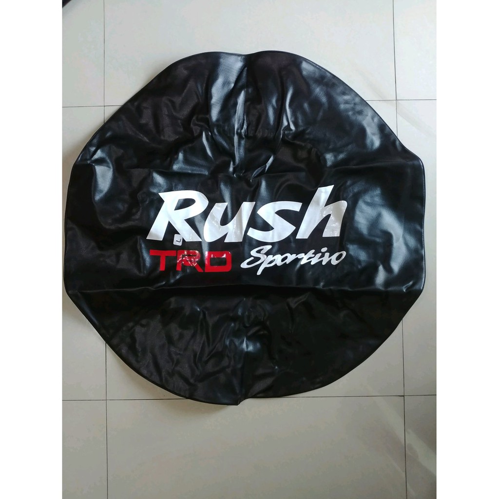 sarung COVER ban cover ban TOYOTA LOGO rush HITAM SEMI KULIT SINTETIS UKURA S / M / L