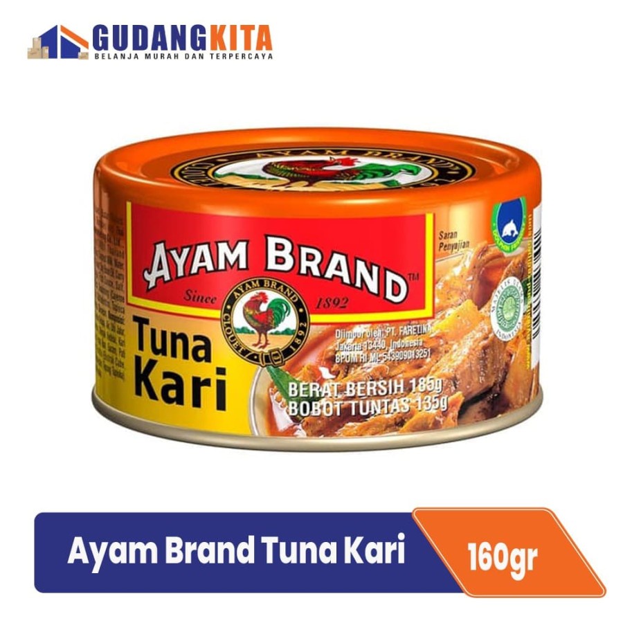 

Ikan Tuna Kari Kaleng Ayam Brand 160gr