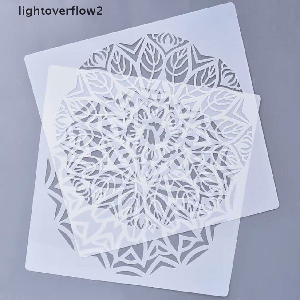 (lightoverflow2) Cetakan Stensil Cutting Dies Motif Mandala Ukuran 30x30cm Untuk Scrapbook / Craft DIY