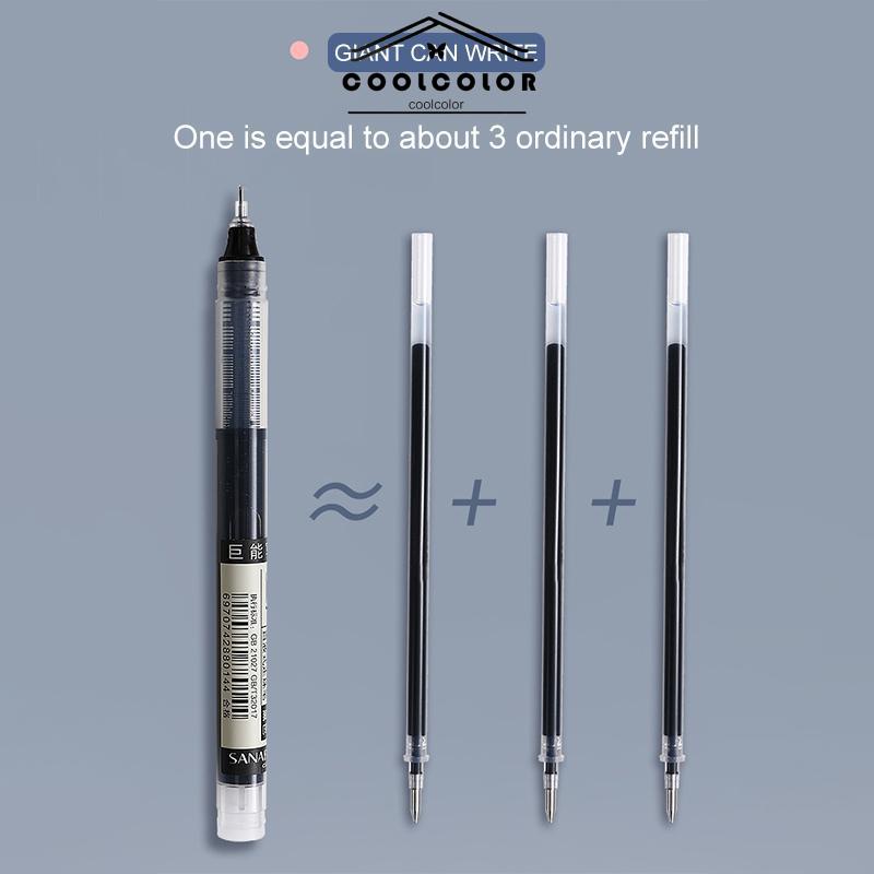 COD  0.5mm Tip Lurus Cair Roller Ball Pen Kantor Tabung Jarum Penuh Siswa Ujian Gel Pena- cl