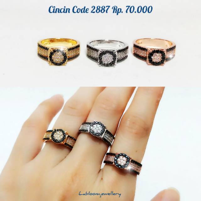Cincin Code 2887 Rhodium Gold 18k Plated