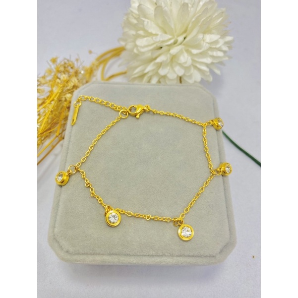 gelang titanium mainan permata