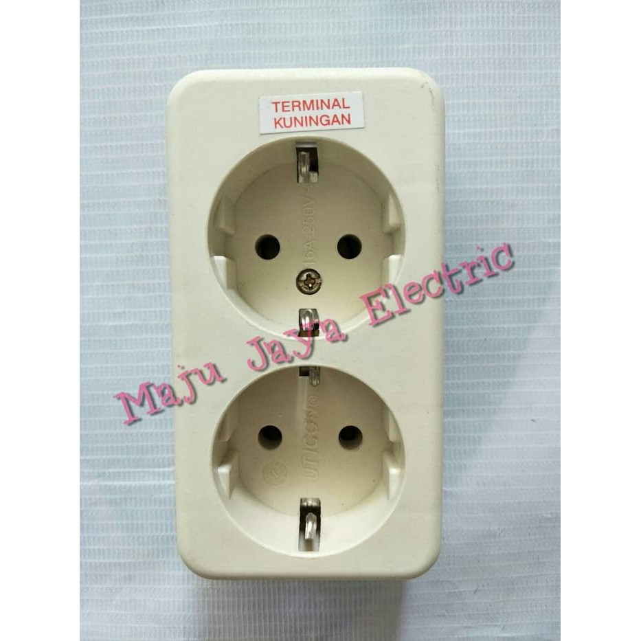 Stok terakhir StopKontak Stop Kontak Uticon 2 Dua Lubang Socket OB Outbow Tembok Berkualitas