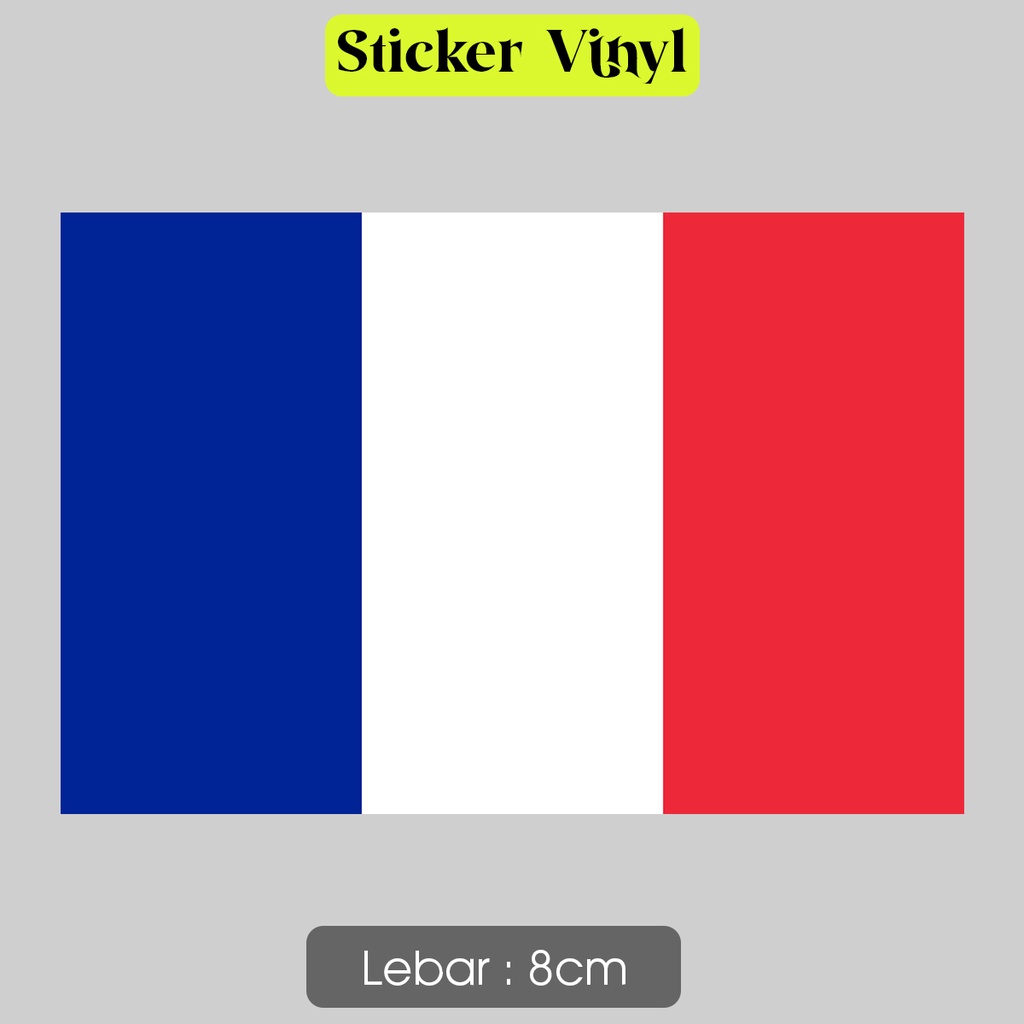 

Stiker France Perancis Sticker Vinyl Satuaan Motif Bendera Negara Dunia Bahan Anti Air
