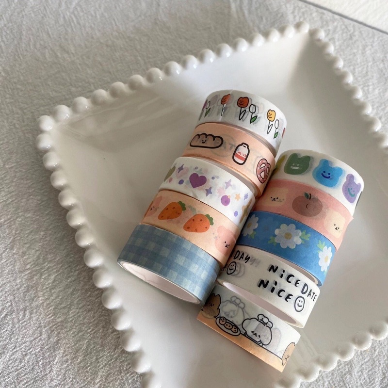 

YSB - 1 ROLL WASHI TAPES BLUE MASKING TAPE / MASKING TAPE FOR DECOR / JOURNAL / DIARY / SCRAPBOOK