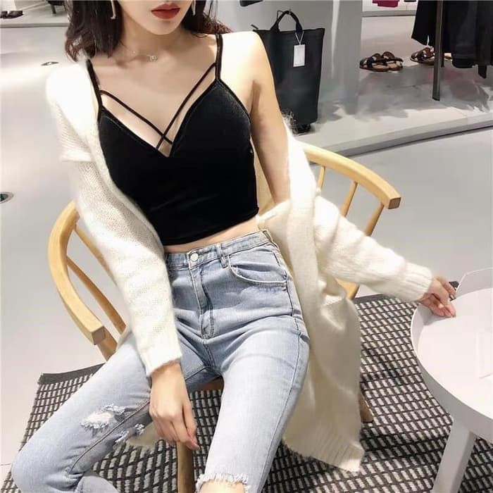 Baju Clubbing Belahan Rendah Seksi Sexy Tanktop Korea Style Xs S M L Xl Shopee Indonesia