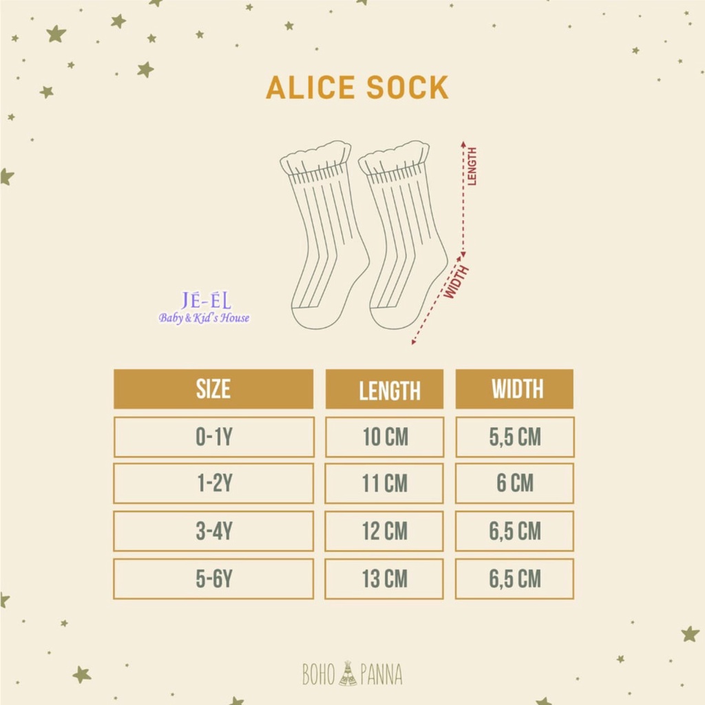 Boho Panna Alice Sock/Kaos Kaki Anak Boho