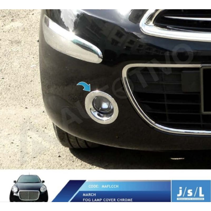 Nissan March Foglamp Cover Chrome