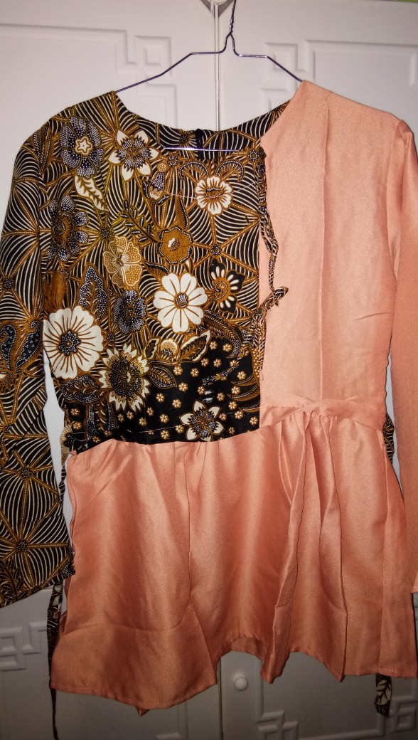 Tey-17 Batik Wanita Asj Sa Hrb026 Kenongo Kemeja Tosca Pendek