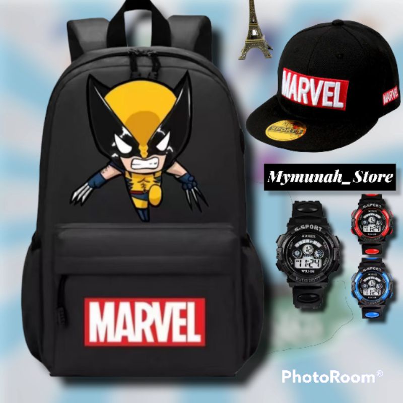 Tas Ransel Fashion Sekolah Anak Laki Laki PAUD TK SD Marvel Super Hero