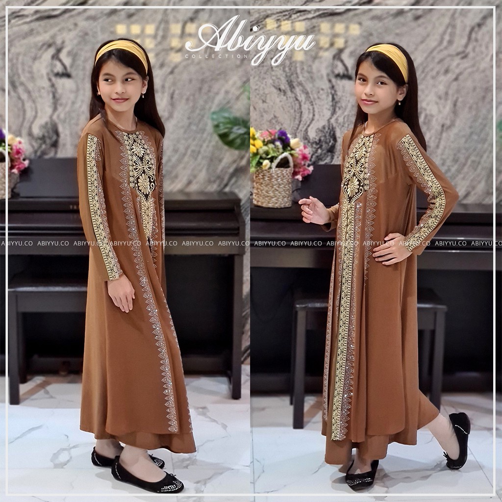 Abiyyuco GL1015A | Abaya Turkey Anak / Turki Anak / Gamis Anak / Bisa Untuk Couple / Ready untuk anak umur 4 sampai 13 tahun / Bahan Jersey dan Ceruty  / Ready 8 Warna