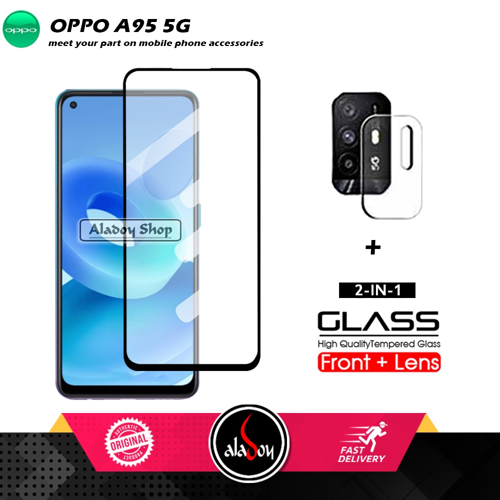 PAKET 2 IN 1 Tempered Glass Layar Oppo A95 5G 2021 + Tempered Glass Camera