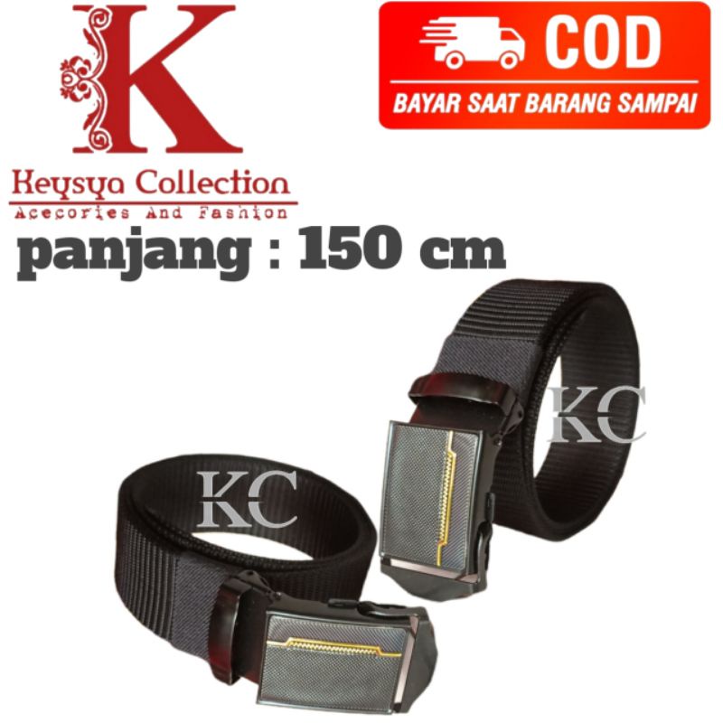 ikat pinggang pria model jepit/ sabuk pria canvas nylon