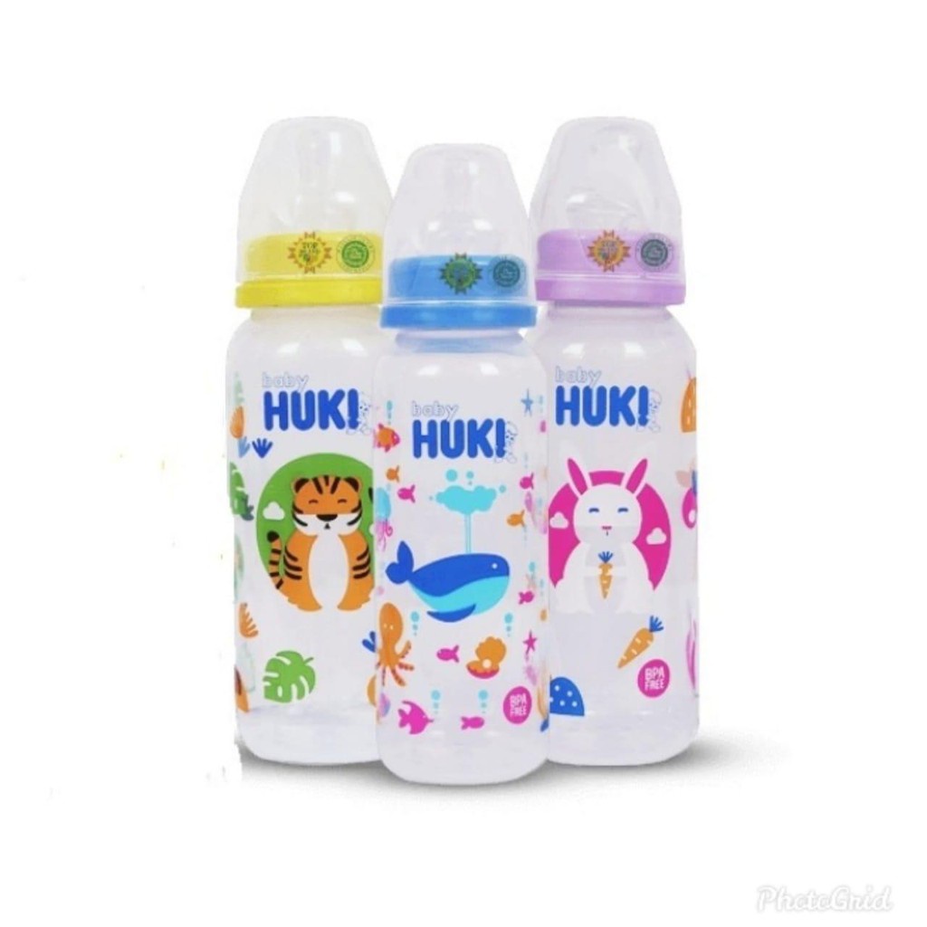 Botol Susu Karakter HUKI / Baby HUKI Orthodontic Nipple Premium PP 240ML