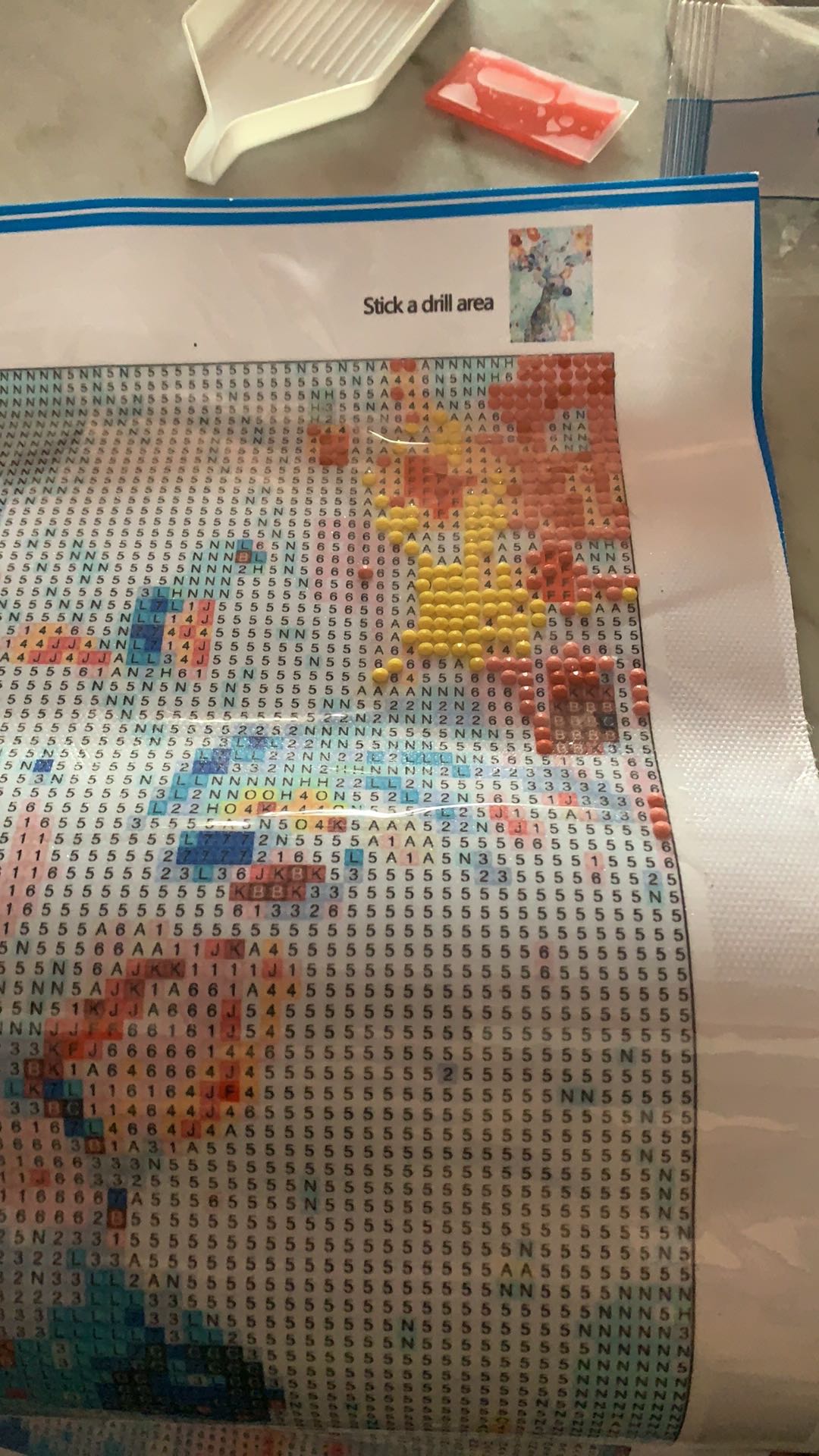 ♪5d Diy Full Drill Diamond Painting Colorful Deer Cross Stitch Embroidery