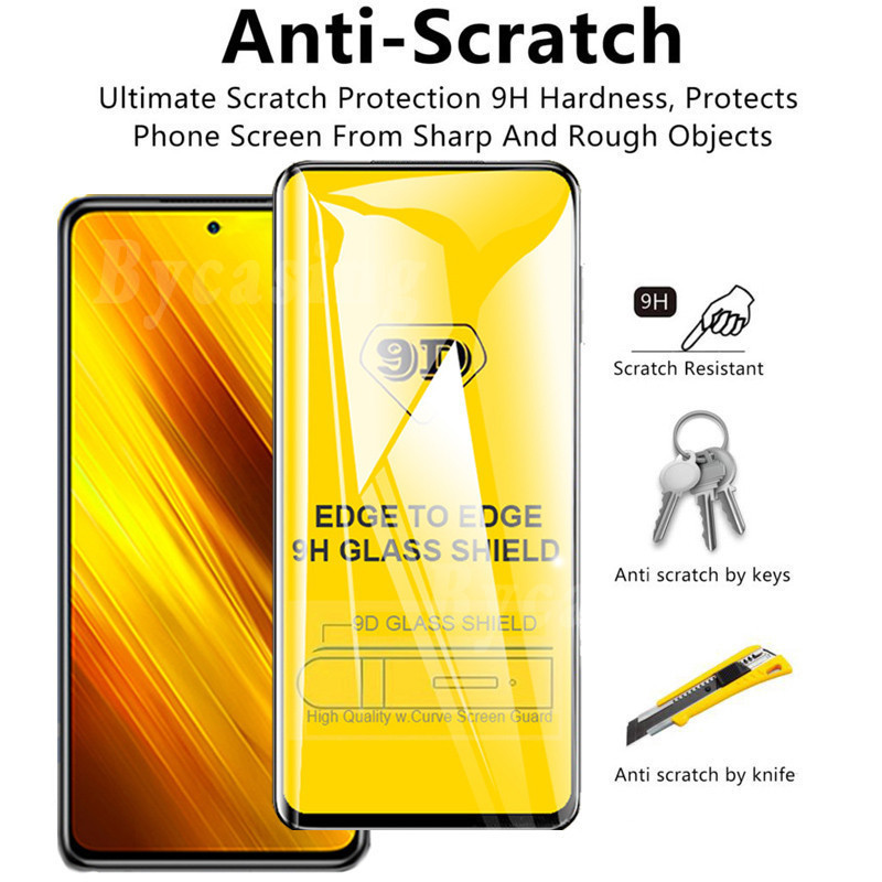 3in1 Pelindung Layar Tempered Glass Bening Untuk Xiaomi Poco X3 Nfc Temeperd