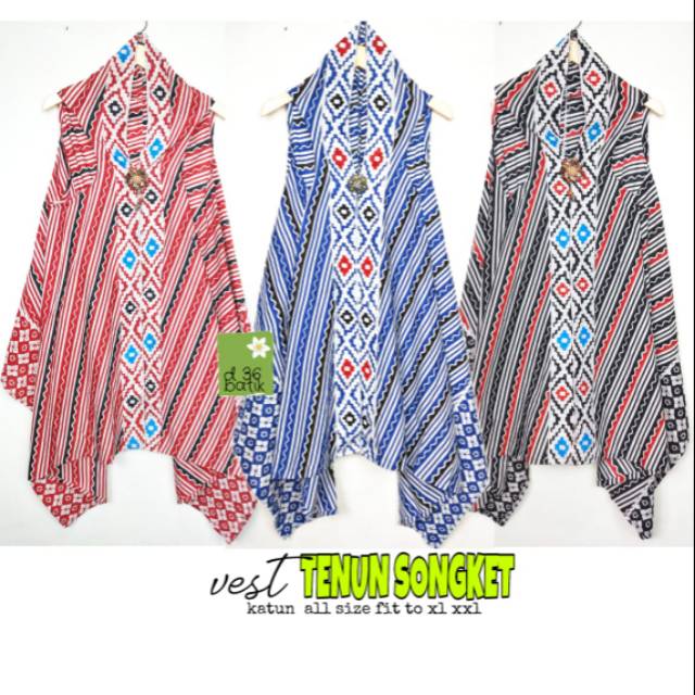 Vest jenar motif tenun songket