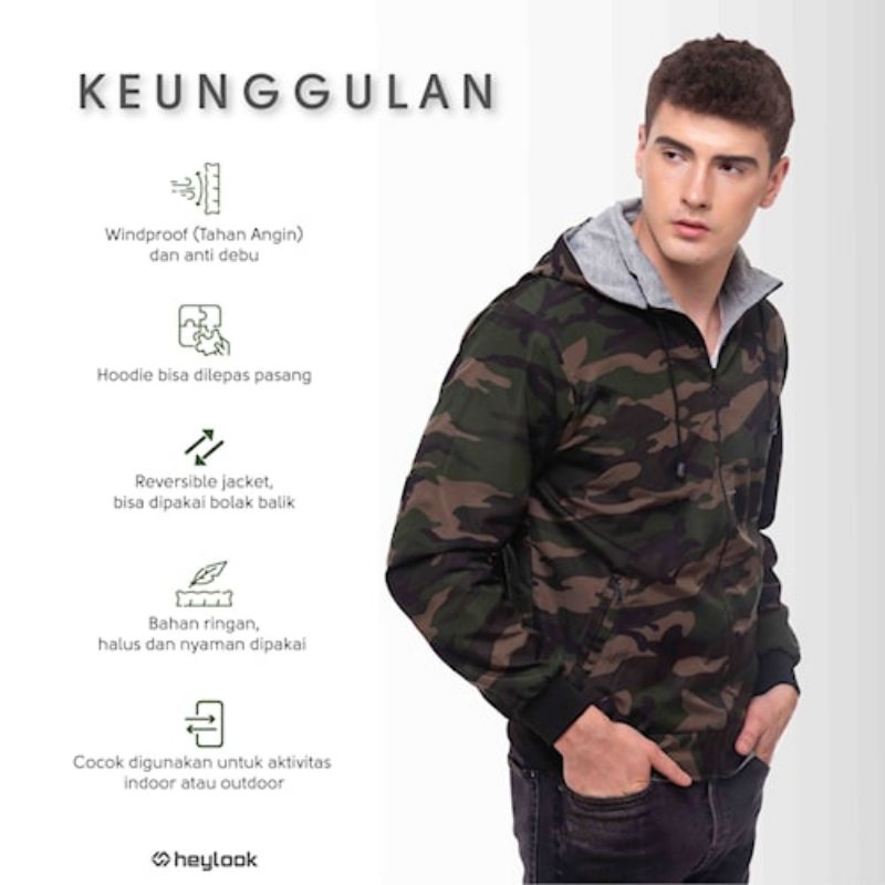 JAKET PRIA JAKET PARASUT MOTIF PRIA JAKET ARMY LORENG BOLAK BALI