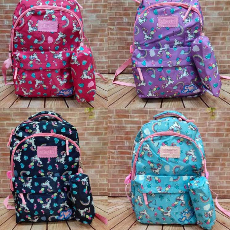 

(7NM82 ➼) Ransel Sekolah Unicorn Alto SD-SMP + Rain Cover + Sekat Laptob + Tempat Pensil ™ Laris